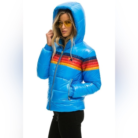 Aviator Nation Jackets & Blazers - Aviator Nation 5 Stripe Luxe Trekker Puffer Jacket Dresden NWT Discontinued
